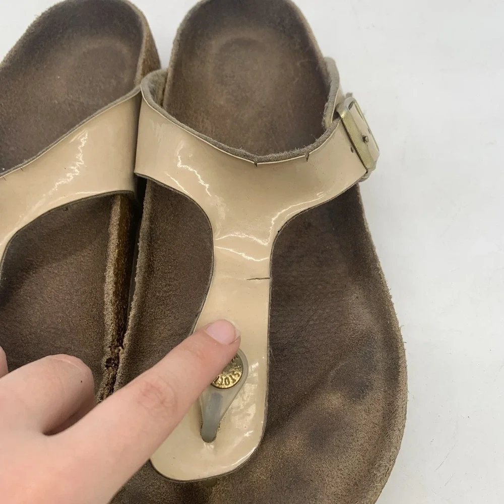 Birkenstock Gizeh Sandals Womens 9 Mens 7 Thong Flip Flops White Size 40